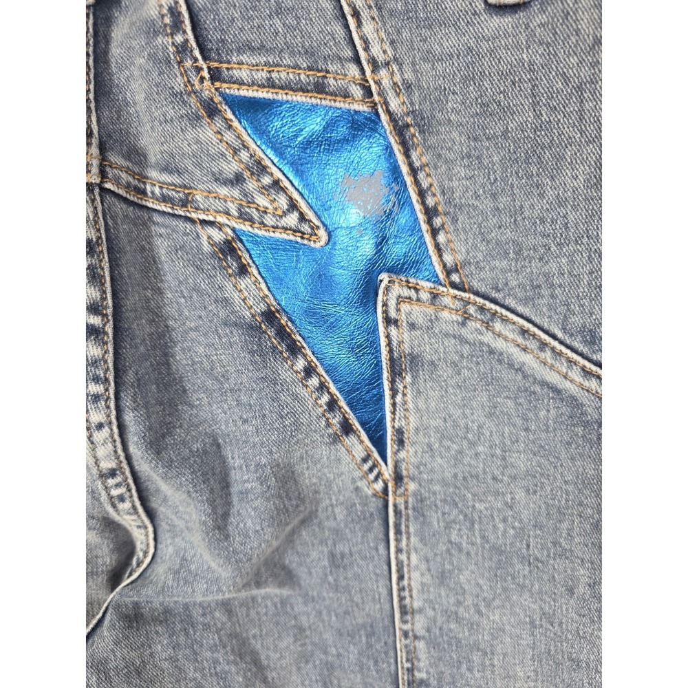 We The Free Free People Wide Leg Jeans 27 High Rise Blue Cotton Stretch 29x31 - Picture 7 of 15